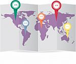 World Map Globe Info Graphic For Communication Concept Stock Photo