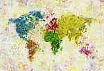 World Map Painting Stock Photo