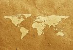 World Map Recycled Paper Stock Photo