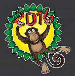 Year Of The Monkey 2016 Chinese Zodiac Design Stock Photo