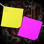 Yellow And Pink Sticky Note Stock Photo