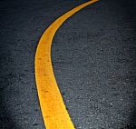 Yellow Lines On Asphalt Stock Photo