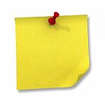 Yellow Sticky Note With Pin Stock Photo