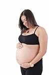 Young Attractive Pregnant Woman Stock Photo