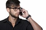 Young Businessman On The Phone Stock Photo