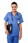 Young Cheerful Female Doctor Stock Photo
