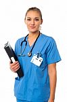 Young Cheerful Female Doctor Stock Photo