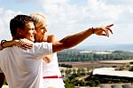 Young Couple Enjoying View Stock Photo