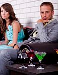 Young Couple In Bar Stock Photo