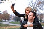 Young Couple In Park Stock Photo