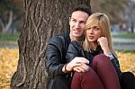 Young Couple In Park Stock Photo