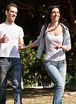Young Couple Running Stock Photo