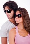 Young Couple With Sunglasses Stock Photo