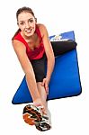 Young Fit Woman Exercising Stock Photo