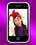 Young Girl On Mobile Phone Stock Photo