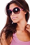 Young Girl Wearing Sunglasses Stock Photo