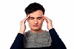 Young Guy Having Headache Stock Photo