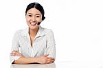 Young Help Desk Executive At Your Service Stock Photo