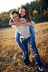 Young Hugging Couple Stock Photo