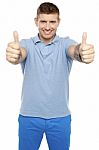 Young Male Showing Thumbs Up Stock Photo