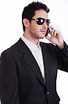 Young Man On Phone Stock Photo