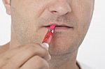 Young Man Smokin Electic Cigarette Stock Photo