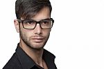 Young Modern Man With Glasses Stock Photo