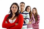 Young People In Row Stock Photo