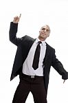 Young Professional Man Dancing Stock Photo