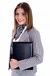 Young Professional Woman Holding Her Office Files Stock Photo