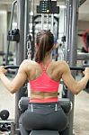 Young Sexy Girl Lifts In The Gym Stock Photo