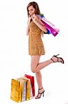 Young Shopoholic Women Stock Photo