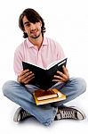 Young Student holding books Stock Photo