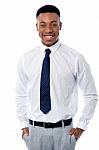 Young Stylish Smiling Sales Executive Stock Photo