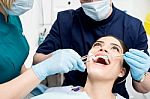 Young Woman At Dental Clinic Stock Photo