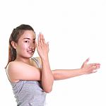 Young Woman Exercise Yoga Pose Stock Photo