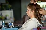 Young Woman In Beauty Salon Stock Photo