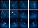 Zodiac 12 Stars Stock Photo